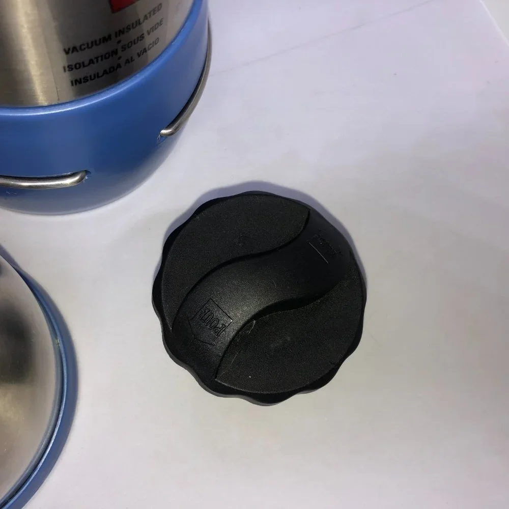 Trudeau Vacuum Insulated 12 HR Thermos‎ Stainless Steel & Blue